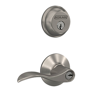 Keyed door lever and matching deadbolt