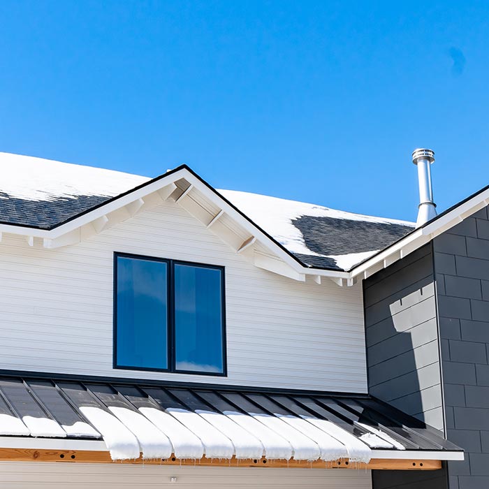 Ice dams on roof.