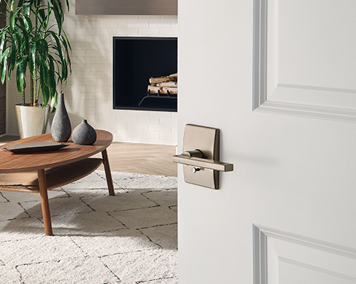 Modern door lever from Schlage.