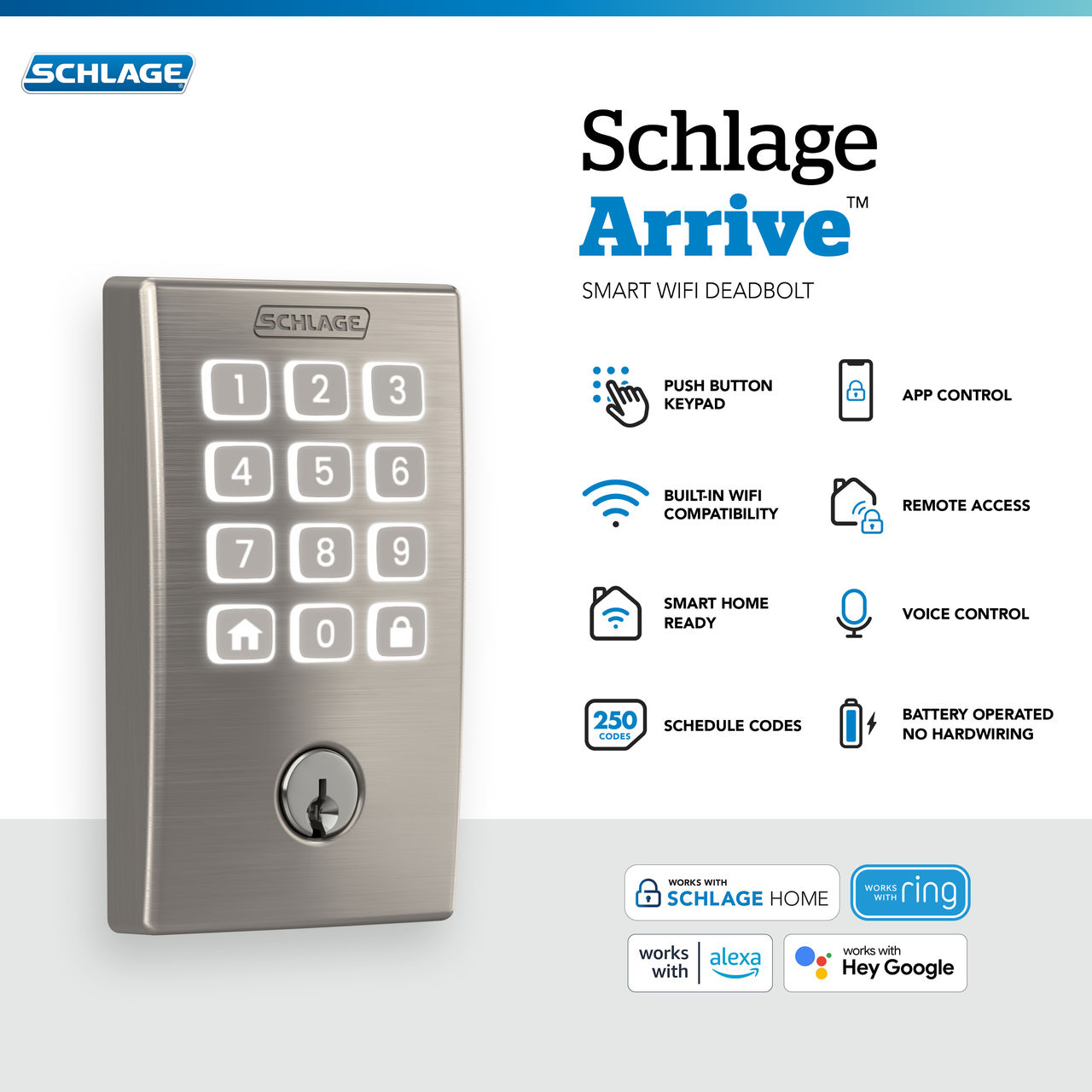 Schlage Arrive™ Smart WiFi Deadbolt with Century Trim