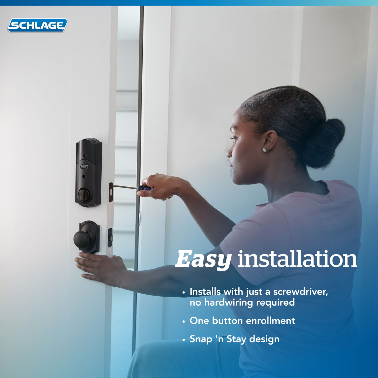 Schlage Connect™ Smart Deadbolt, Z-Wave Plus with Camelot Trim