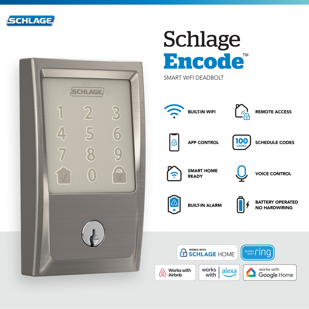 Schlage Encode™ Smart WiFi Deadbolt with Century Trim