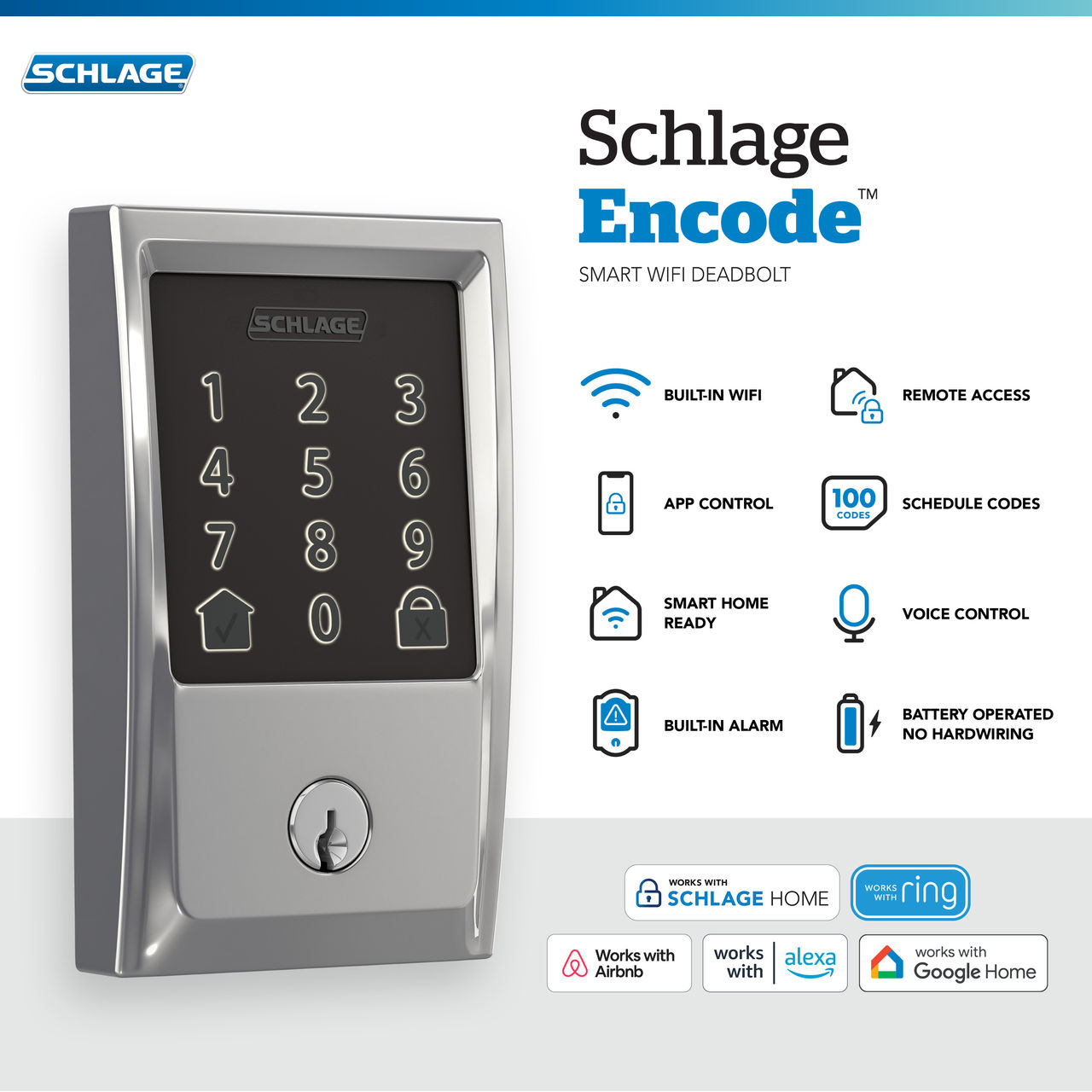 Schlage Encode™ Smart WiFi Deadbolt with Century Trim