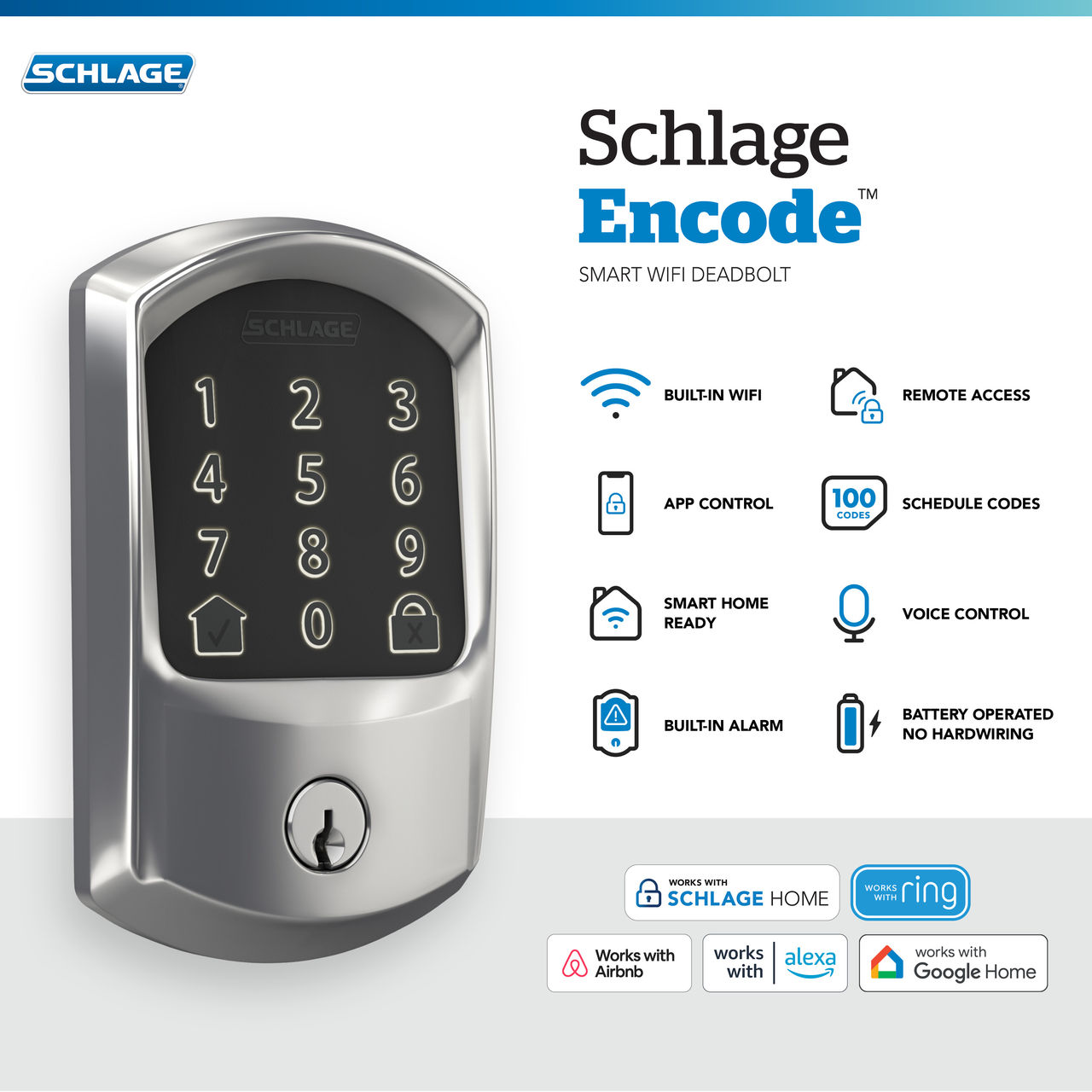 Schlage Encode™ Smart WiFi Deadbolt with Greenwich Trim
