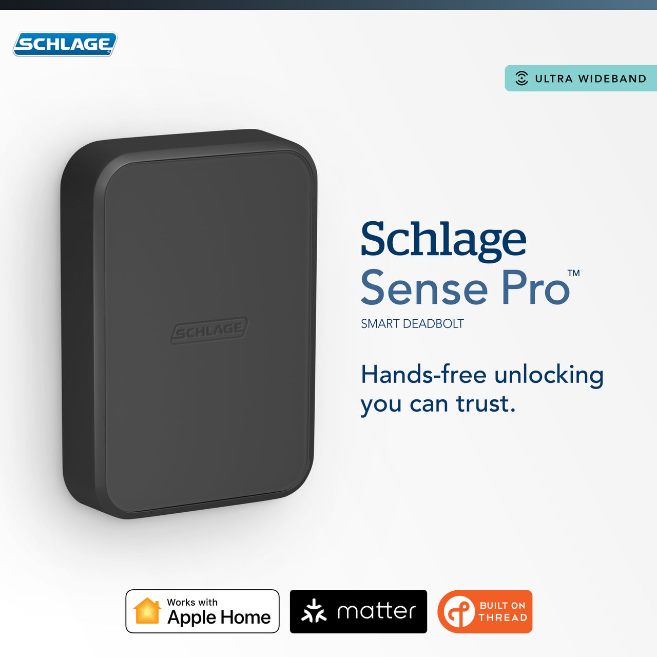 Schlage Sense Pro™ Smart Deadbolt and Bowery Knob with Collins Trim