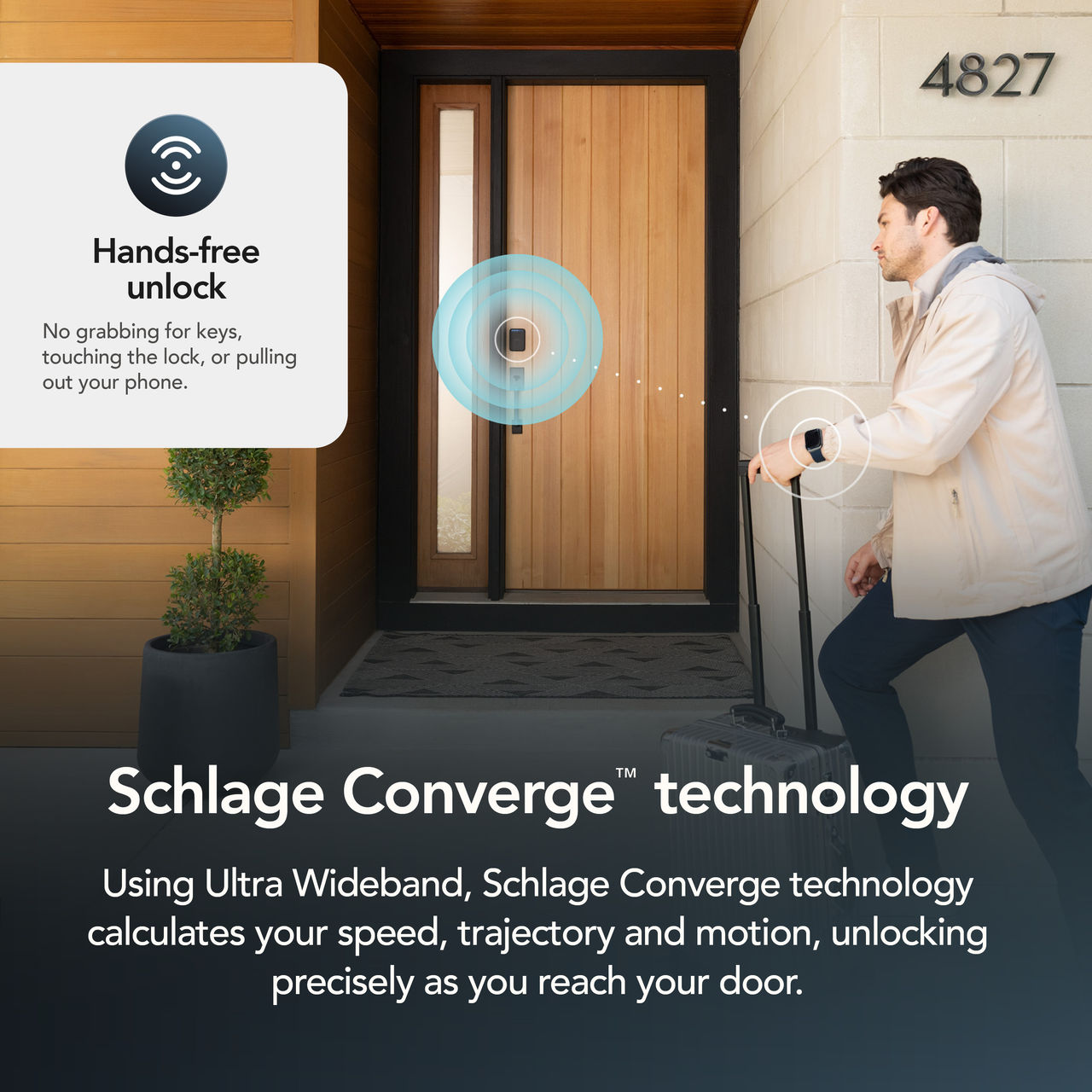 Schlage Sense Pro™ Smart Deadbolt and Bowery Knob with Collins Trim