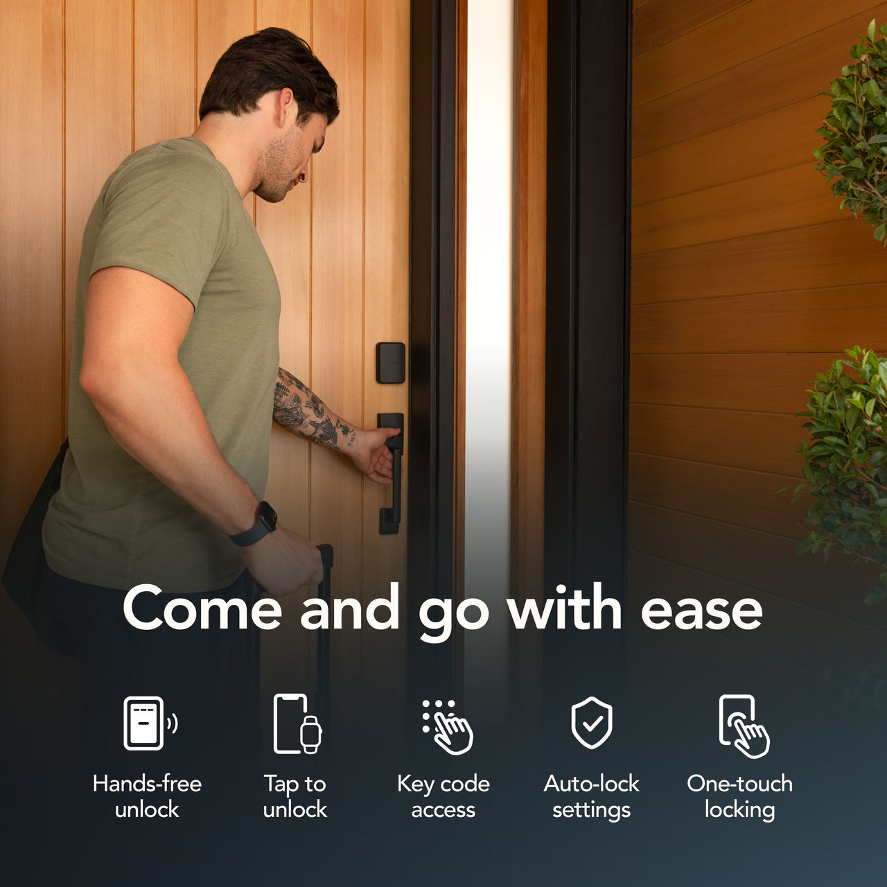 Schlage Sense Pro™ Smart Deadbolt and Bowery Knob with Collins Trim