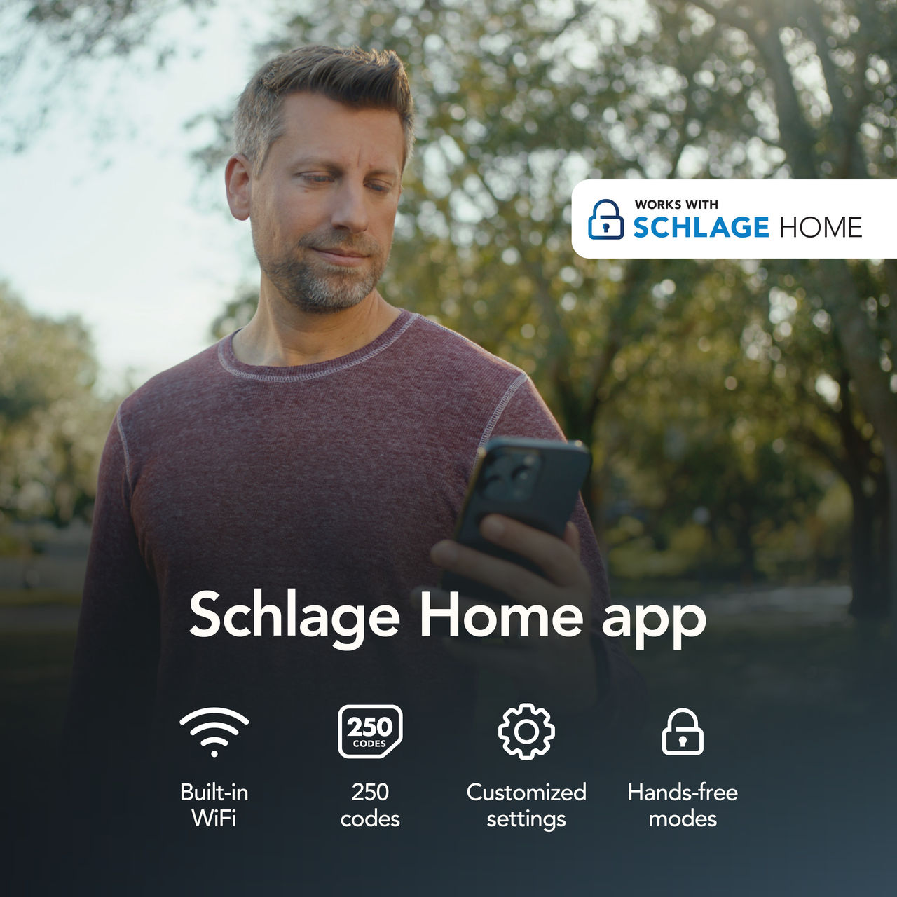Schlage Sense Pro™ Smart Deadbolt and Bowery Knob with Collins Trim