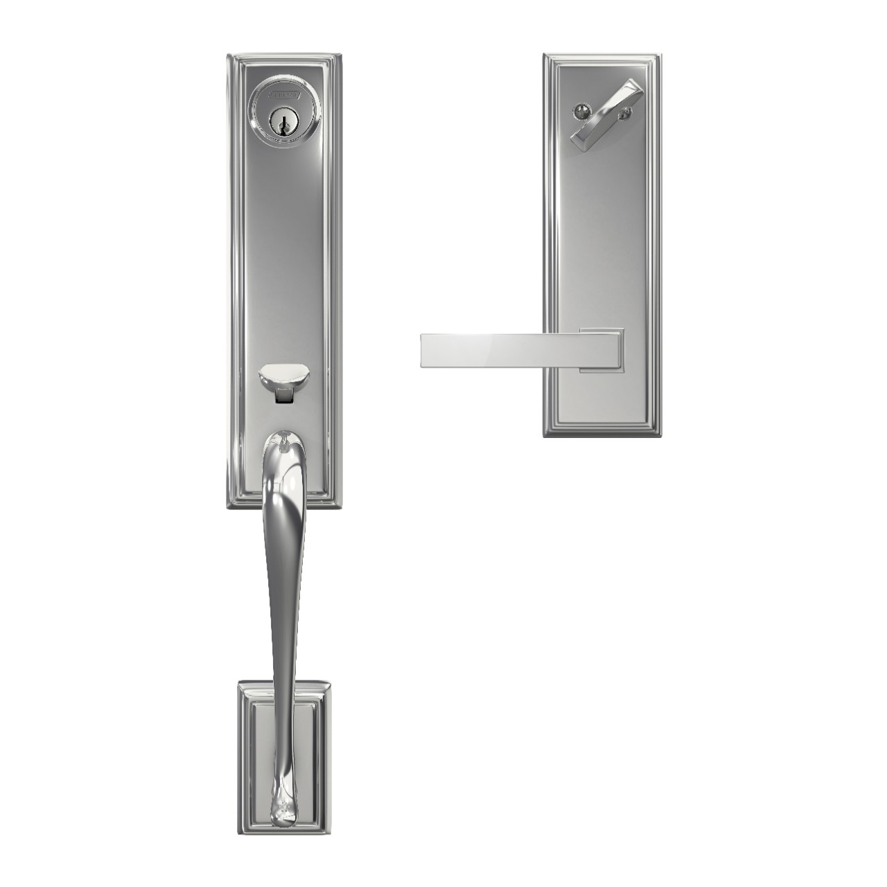 Custom 3/4 Trim Single Cylinder Handleset and Northbrook Lever with Addison Trim