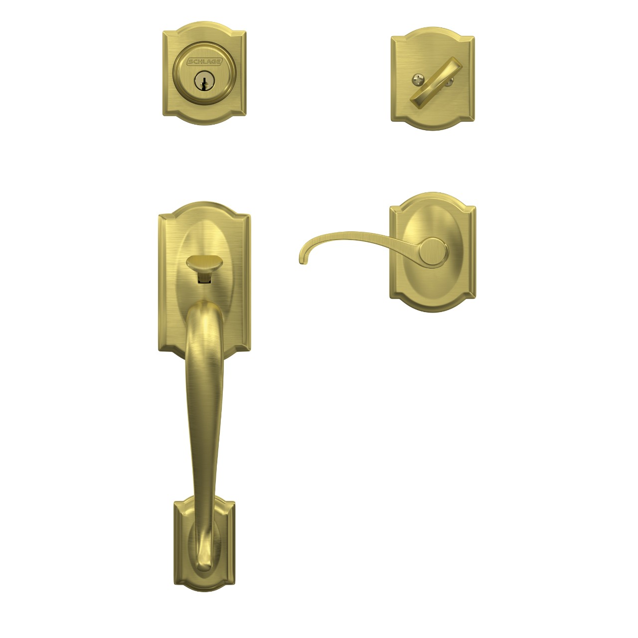 Custom Single Cylinder Handleset and Whitney Lever with Camelot Trim