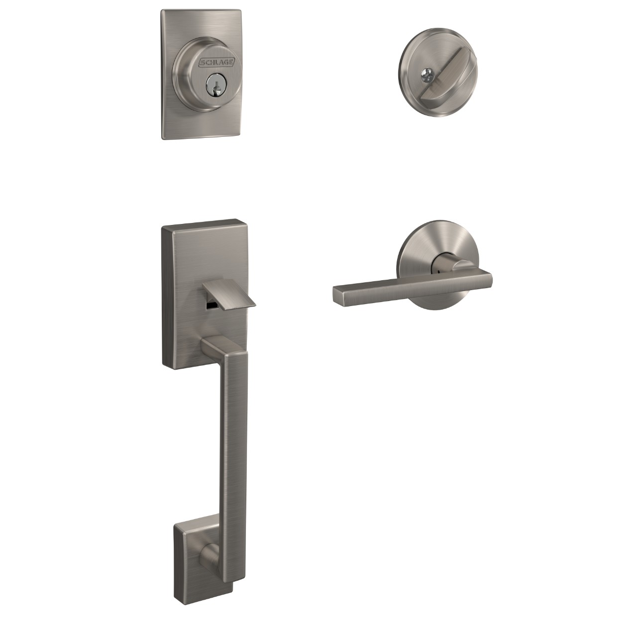 Custom Single Cylinder Handleset and Latitude Lever with Kinsler Trim
