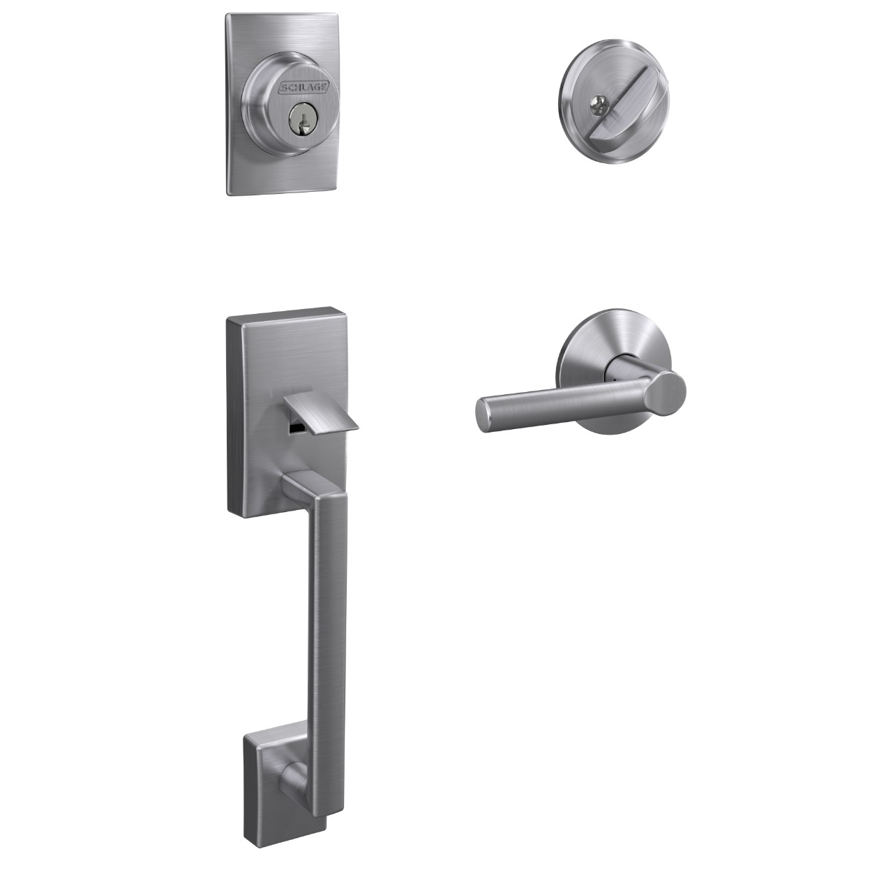 Custom Single Cylinder Handleset and Broadway Lever with Kinsler Trim