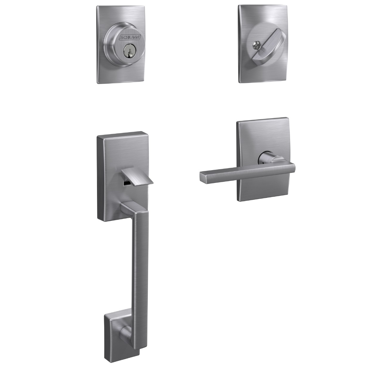 Custom Single Cylinder Handleset and Latitude Lever with Century Trim