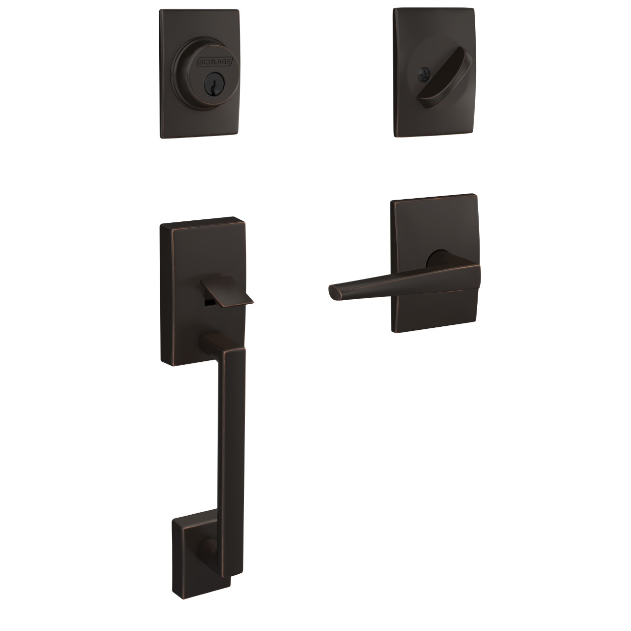 Custom Single Cylinder Handleset and Eller Lever with Century Trim