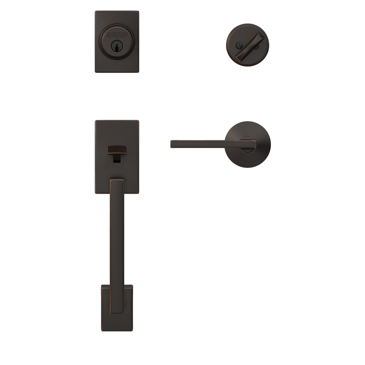 Custom Single Cylinder Handleset and Latitude Lever with Kinsler Trim