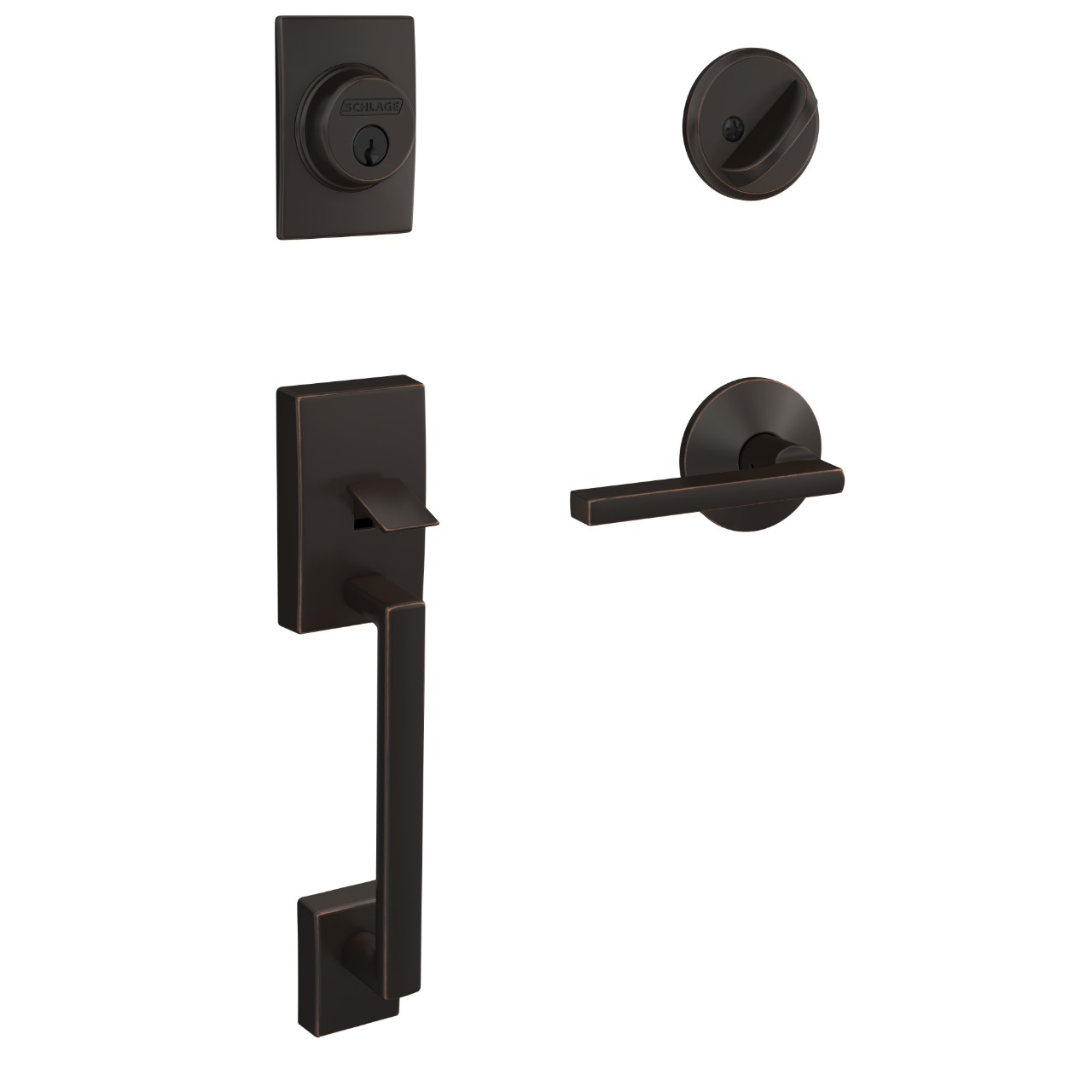 Custom Single Cylinder Handleset and Latitude Lever with Kinsler Trim