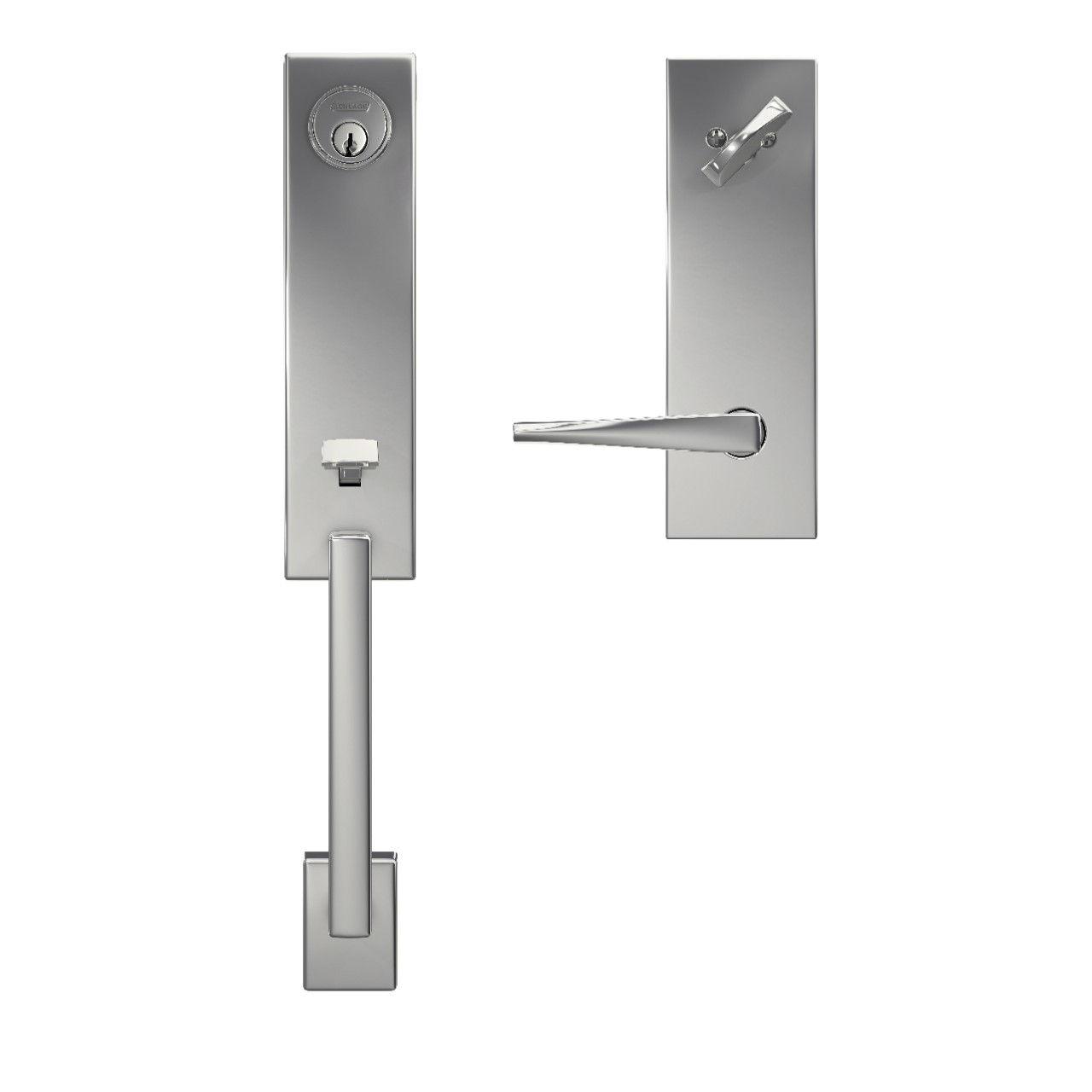 Custom 3/4 Trim Single Cylinder Handleset and Eller Lever with Century Trim