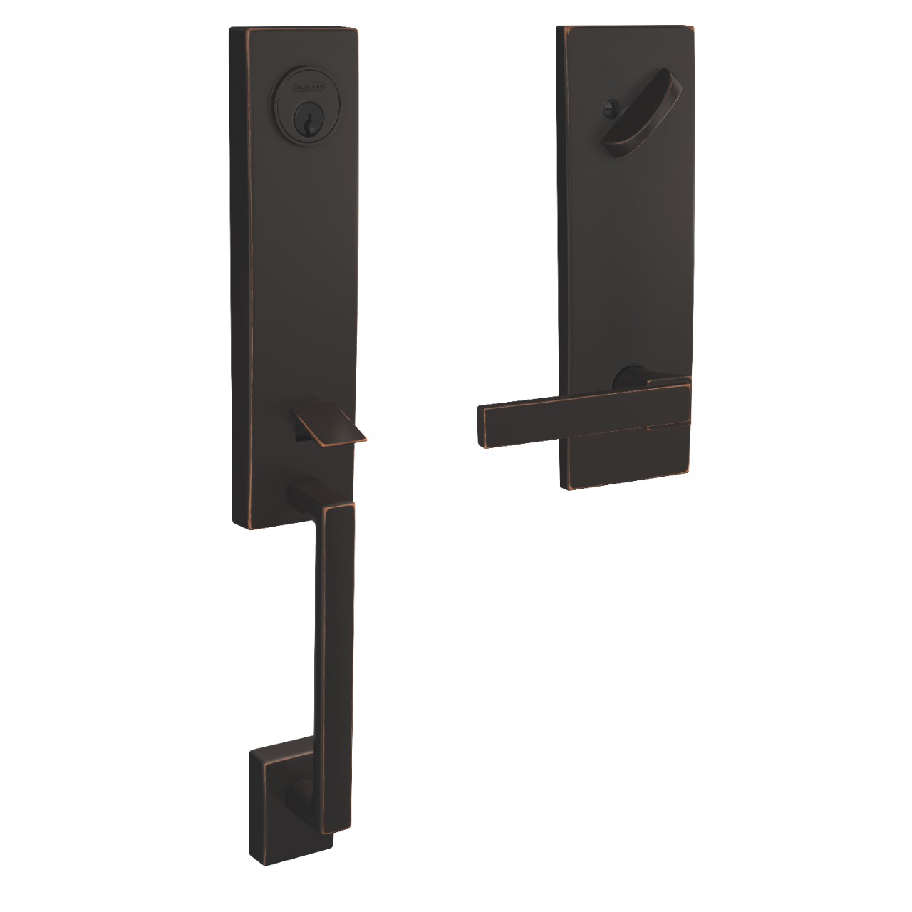 Custom 3/4 Trim Single Cylinder Handleset and Northbrook Lever with Century Trim