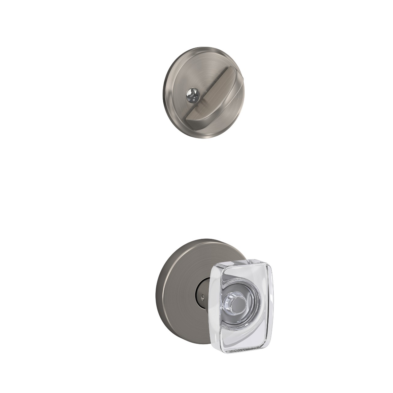Custom Howe Single Cylinder Handleset Interior with Caine Glass Knob