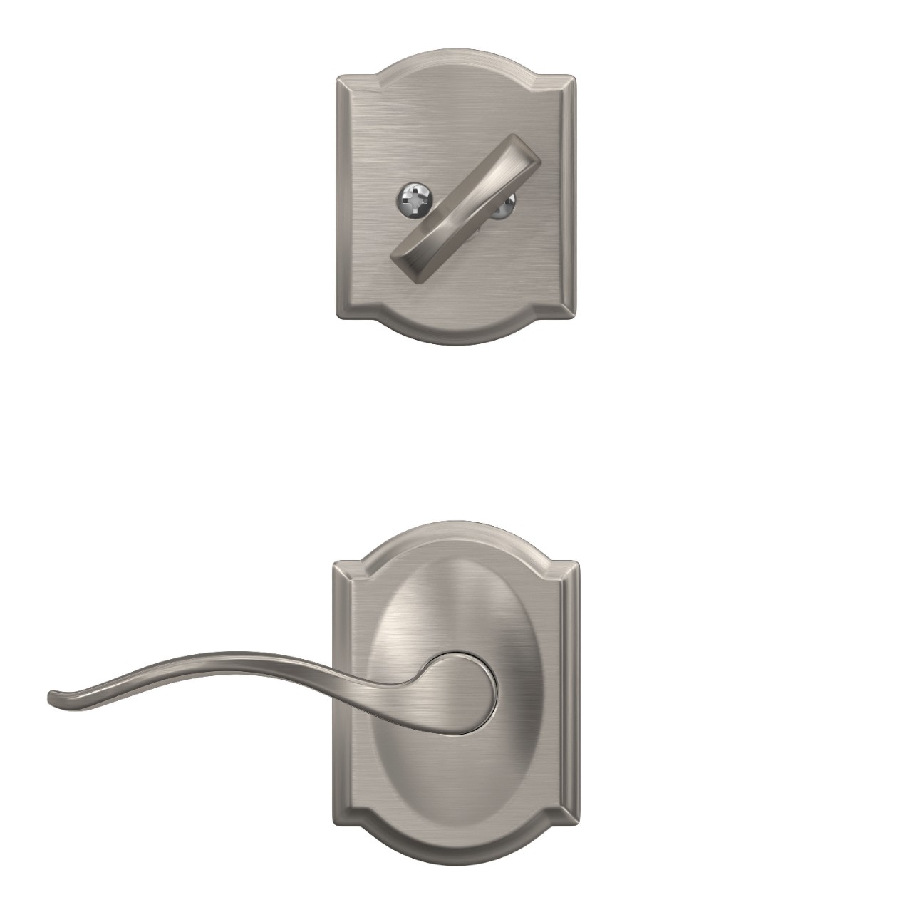 Custom Camelot Single Cylinder Handleset Interior with Pennant Lever