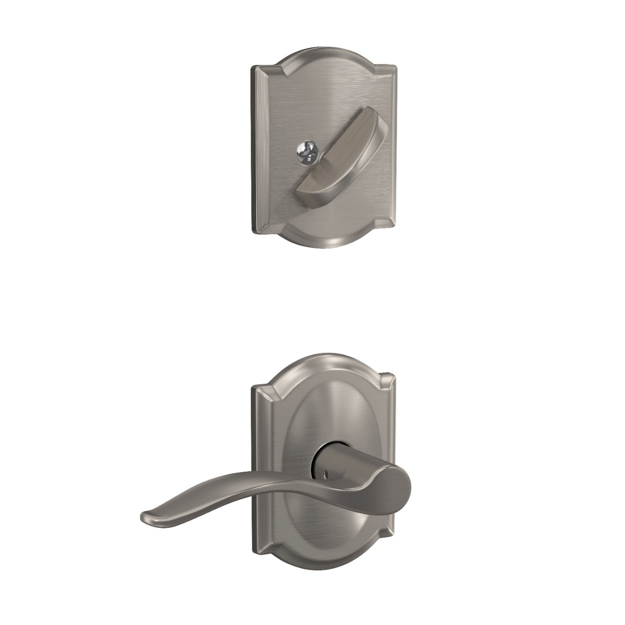 Custom Camelot Single Cylinder Handleset Interior with Pennant Lever