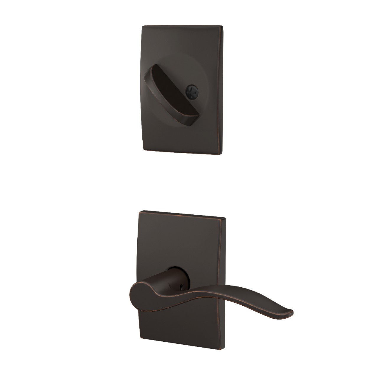 Custom Century Single Cylinder Handleset Interior with Pennant Lever