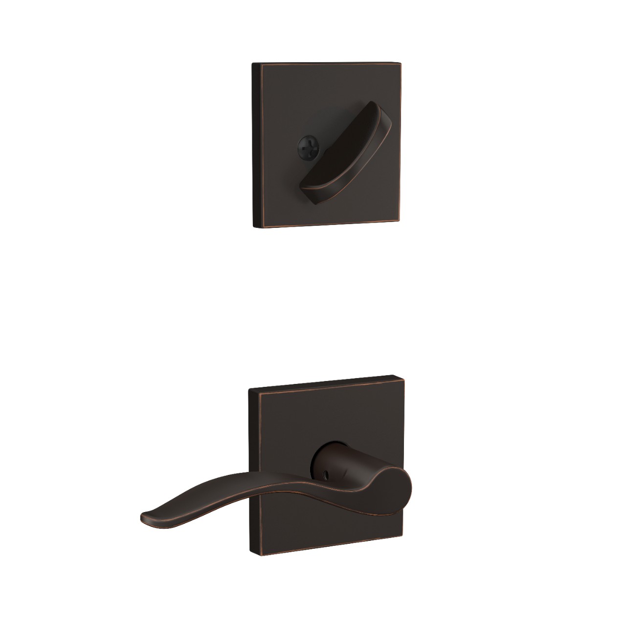Custom Collins Single Cylinder Handleset Interior with Pennant Lever