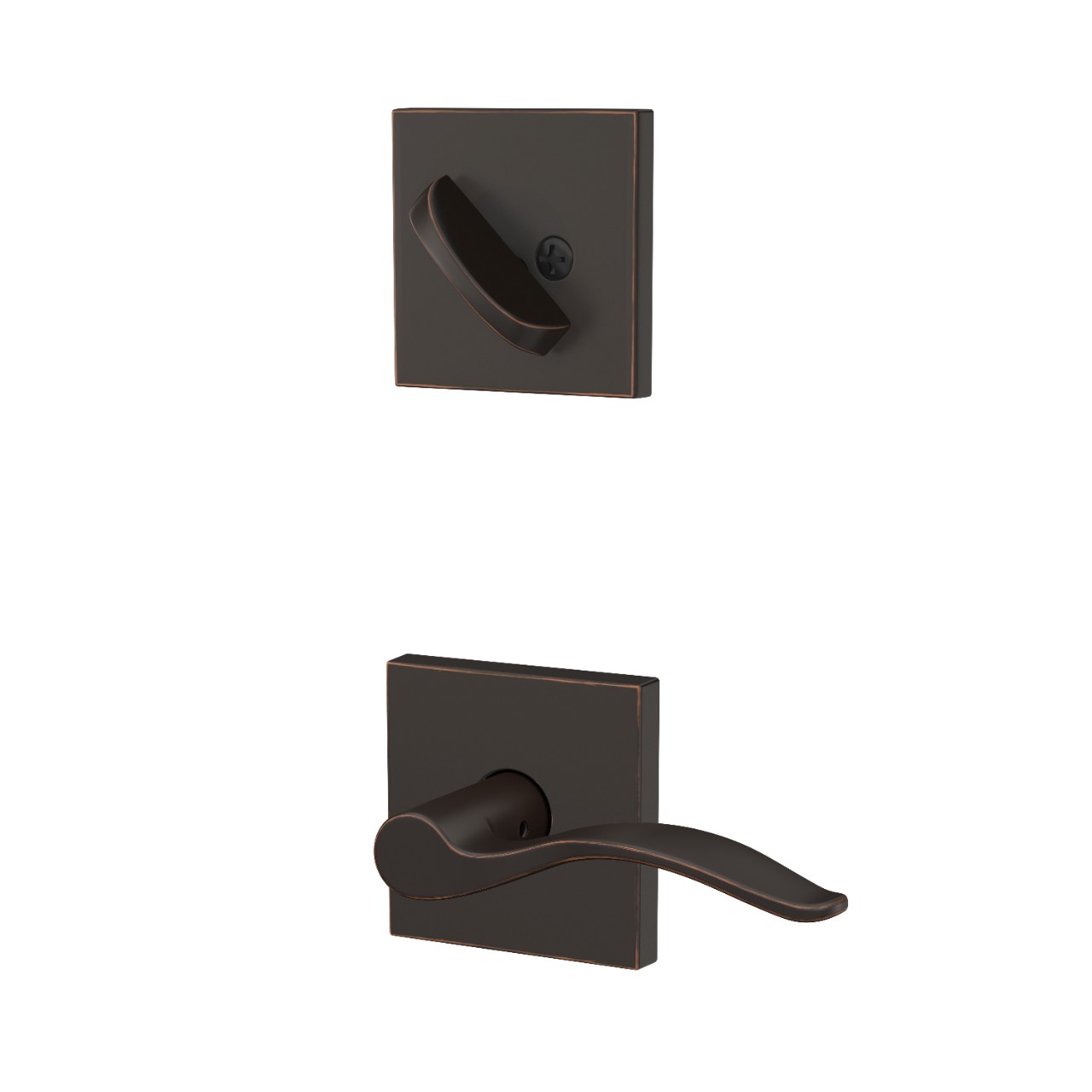 Custom Collins Single Cylinder Handleset Interior with Pennant Lever
