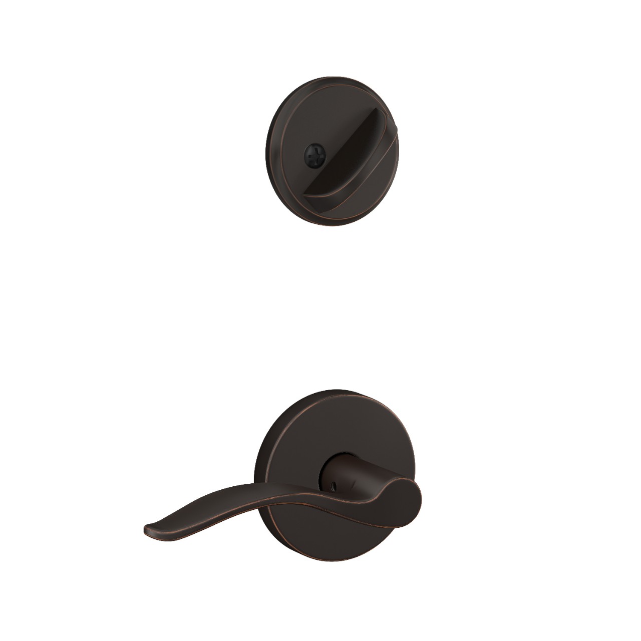 Custom Howe Single Cylinder Handleset Interior with Pennant Lever