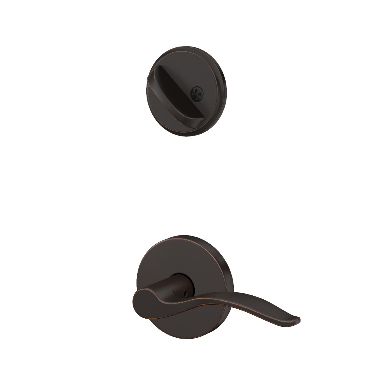 Custom Howe Single Cylinder Handleset Interior with Pennant Lever