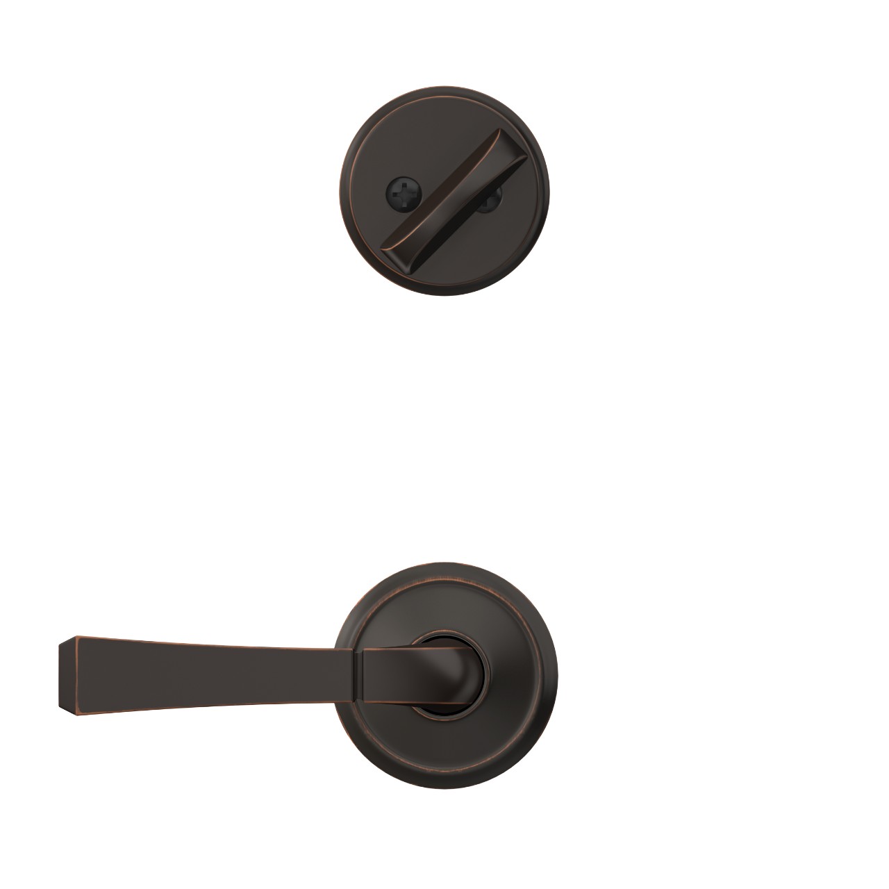 Custom Alden Single Cylinder Handleset Interior with Rivington Lever