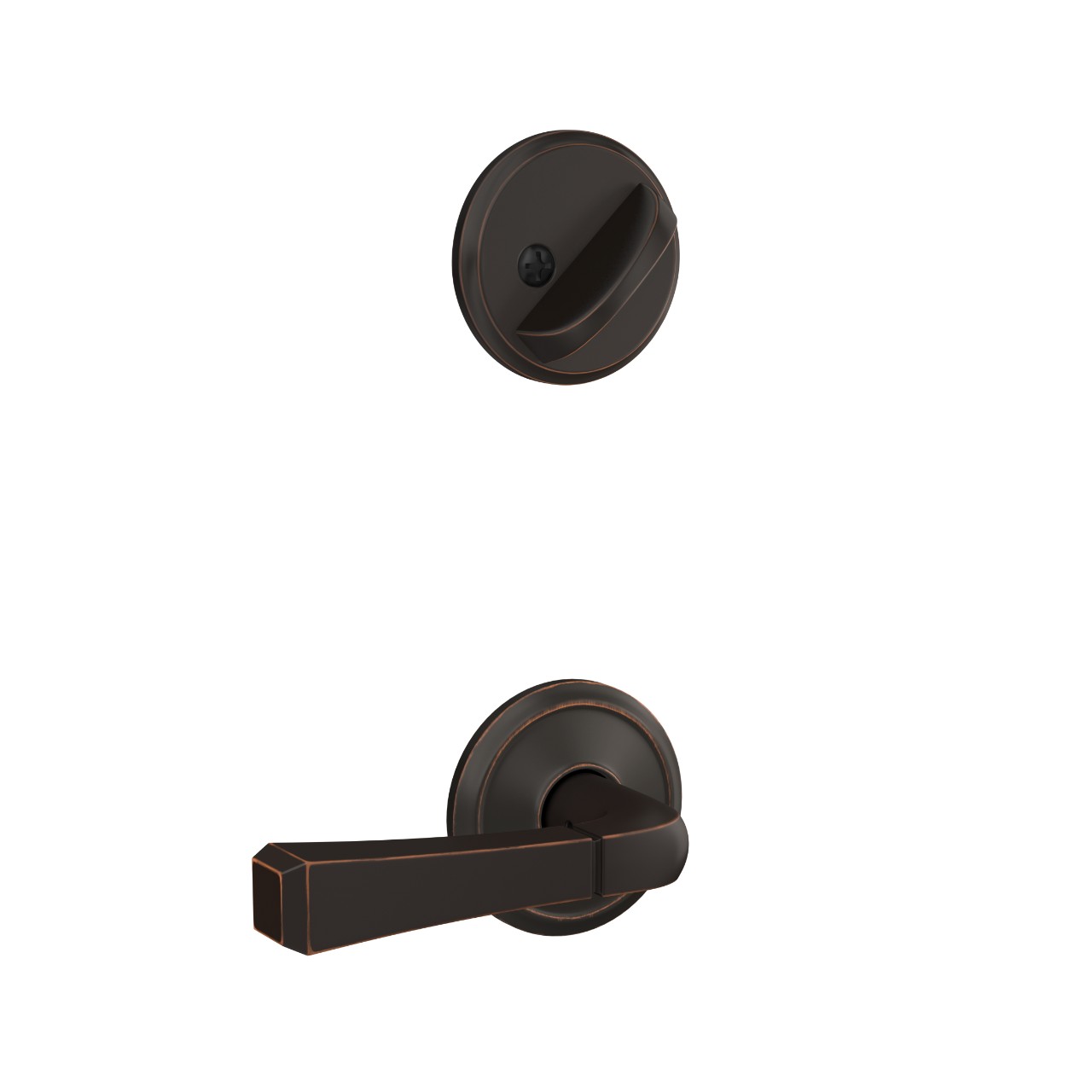Custom Alden Single Cylinder Handleset Interior with Rivington Lever
