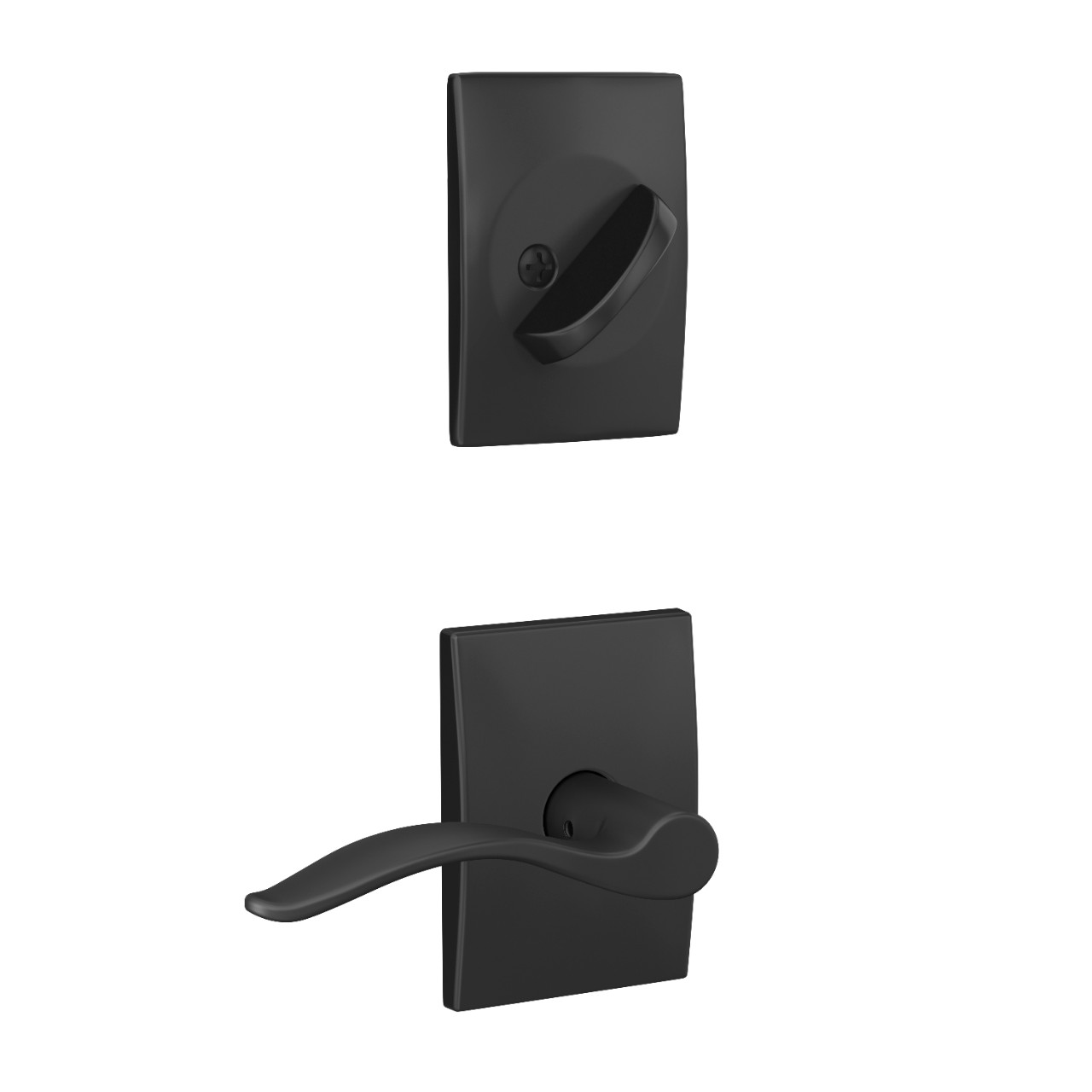 Custom Century Inactive Handleset Interior with Pennant Lever