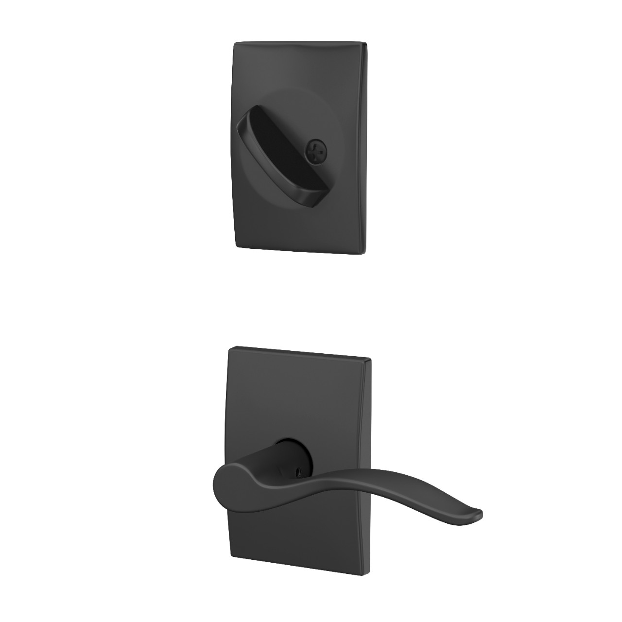 Custom Century Inactive Handleset Interior with Pennant Lever