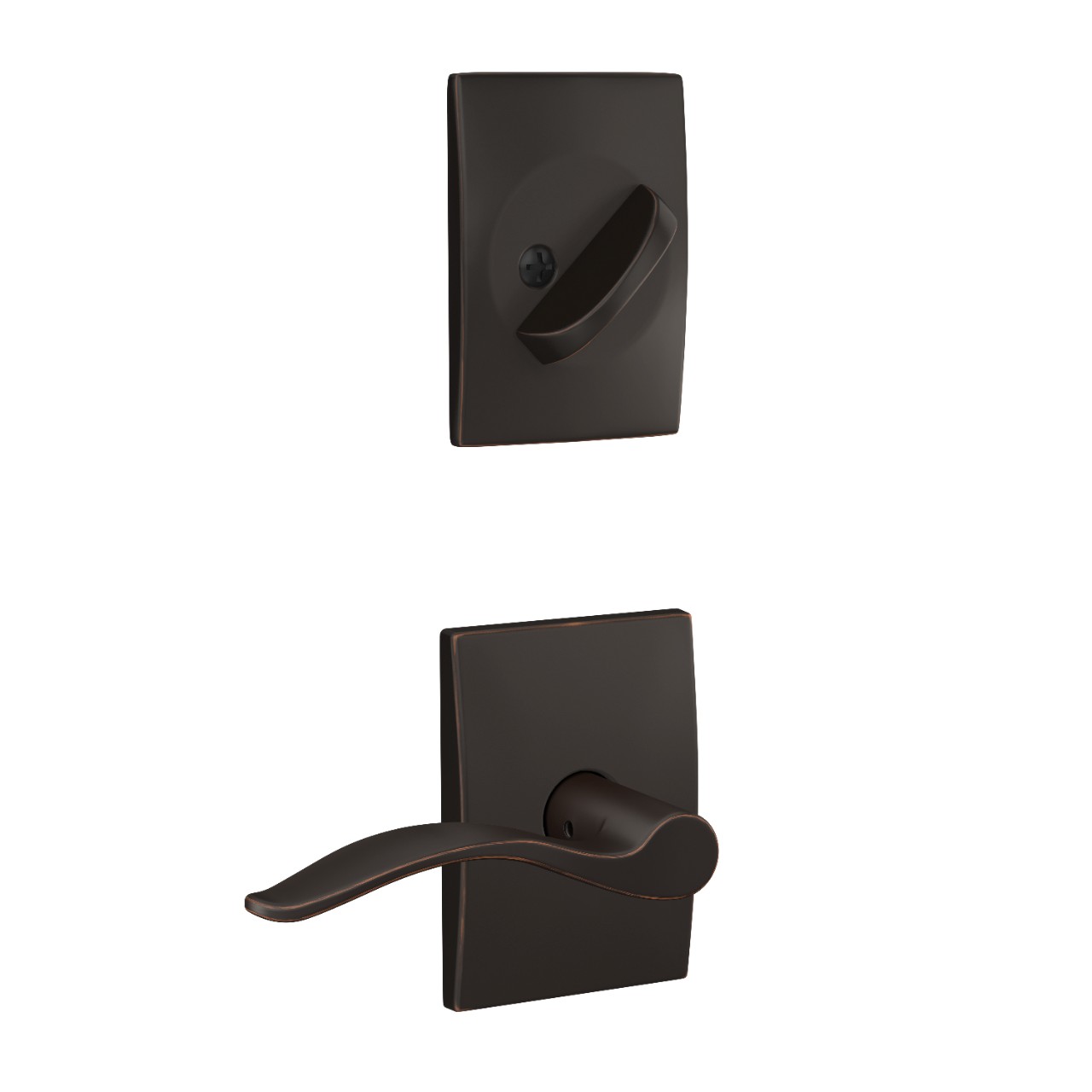 Custom Century Inactive Handleset Interior with Pennant Lever