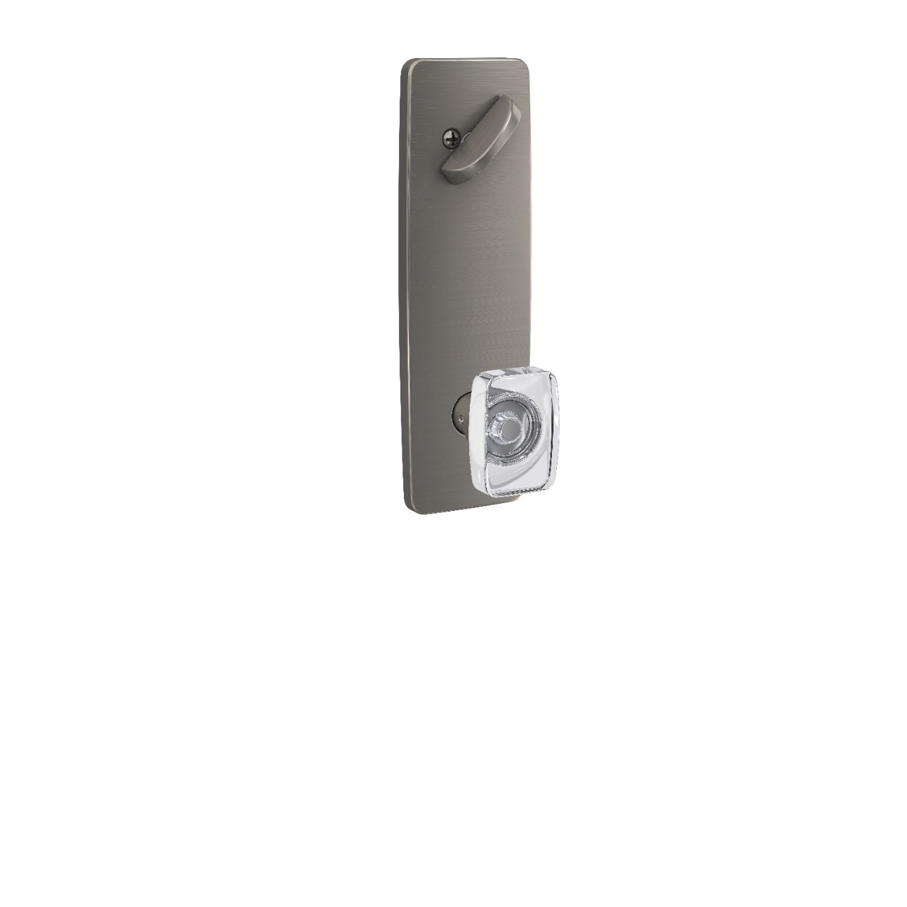 Greene 3/4 Trim Single Cylinder Handleset Interior with Caine Glass Knob