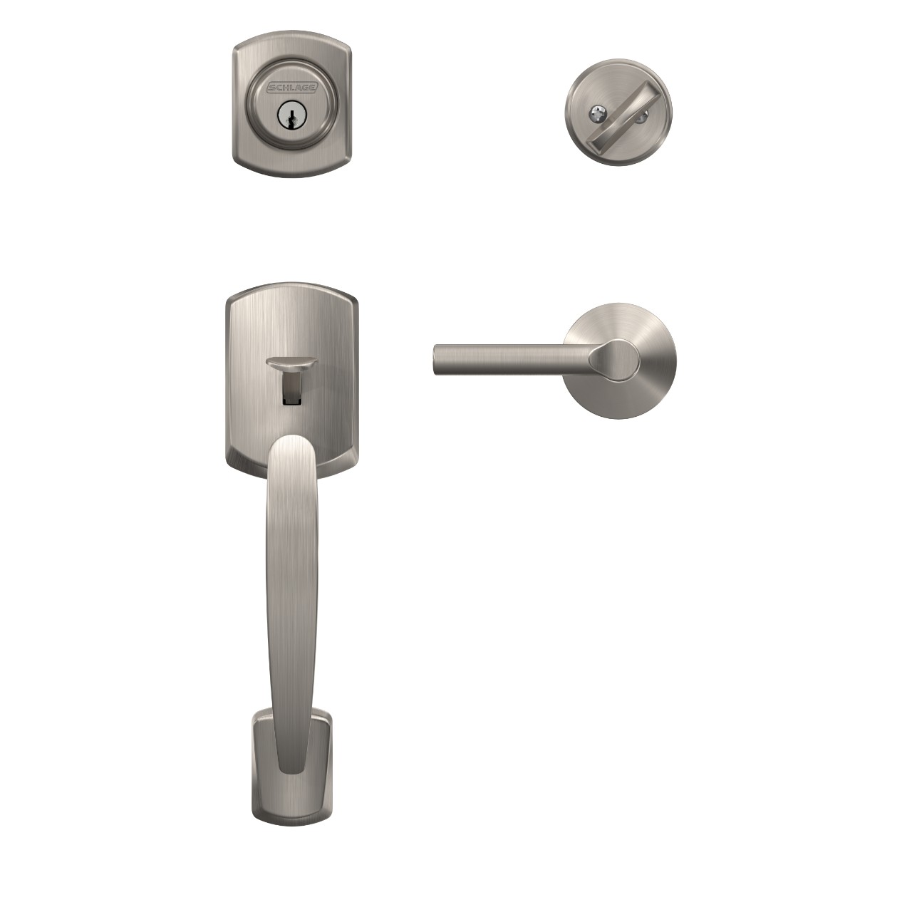 Custom Single Cylinder Handleset and Broadway Lever with Kinsler Trim
