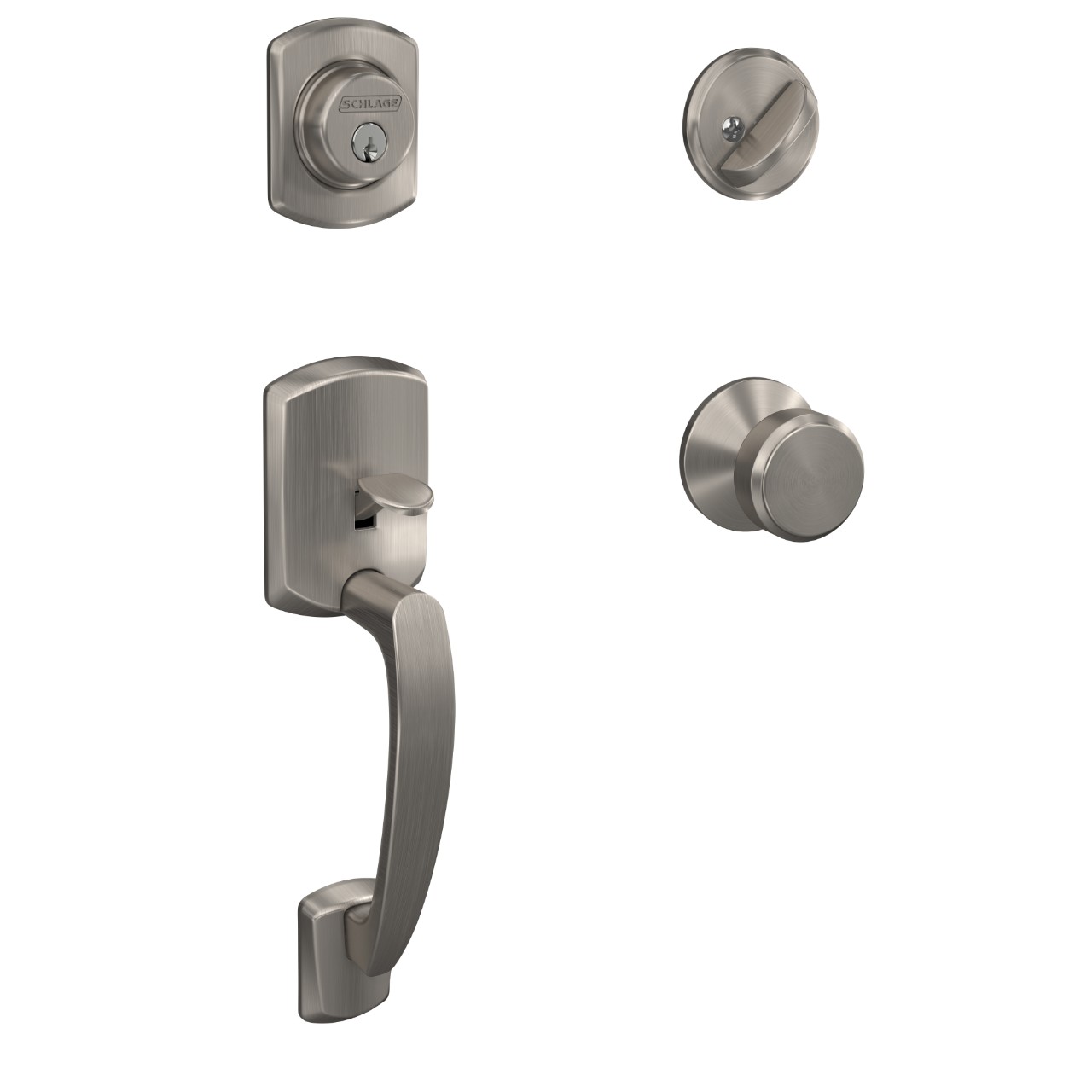 Custom Single Cylinder Handleset and Bowery Knob with Kinsler Trim