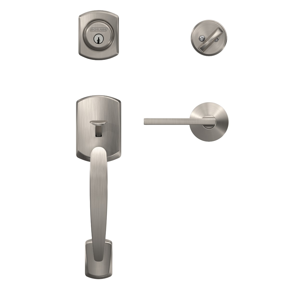 Custom Single Cylinder Handleset and Latitude Lever with Kinsler Trim