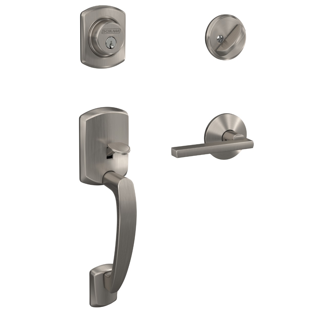 Custom Single Cylinder Handleset and Latitude Lever with Kinsler Trim