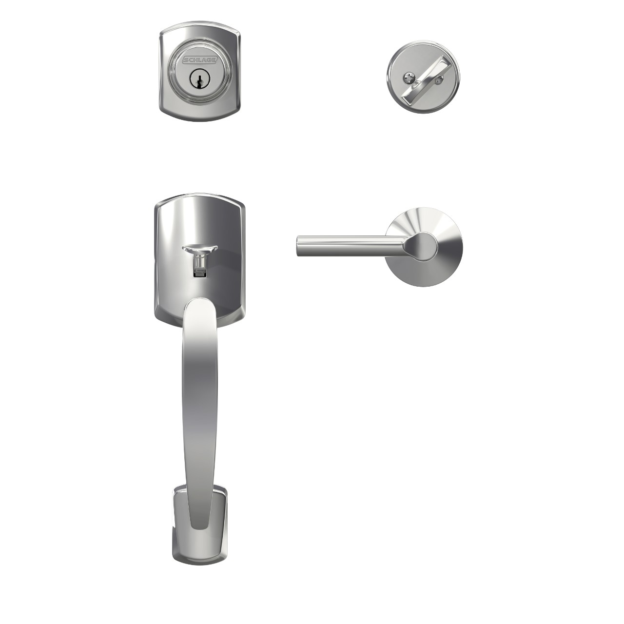 Custom Single Cylinder Handleset and Broadway Lever with Kinsler Trim