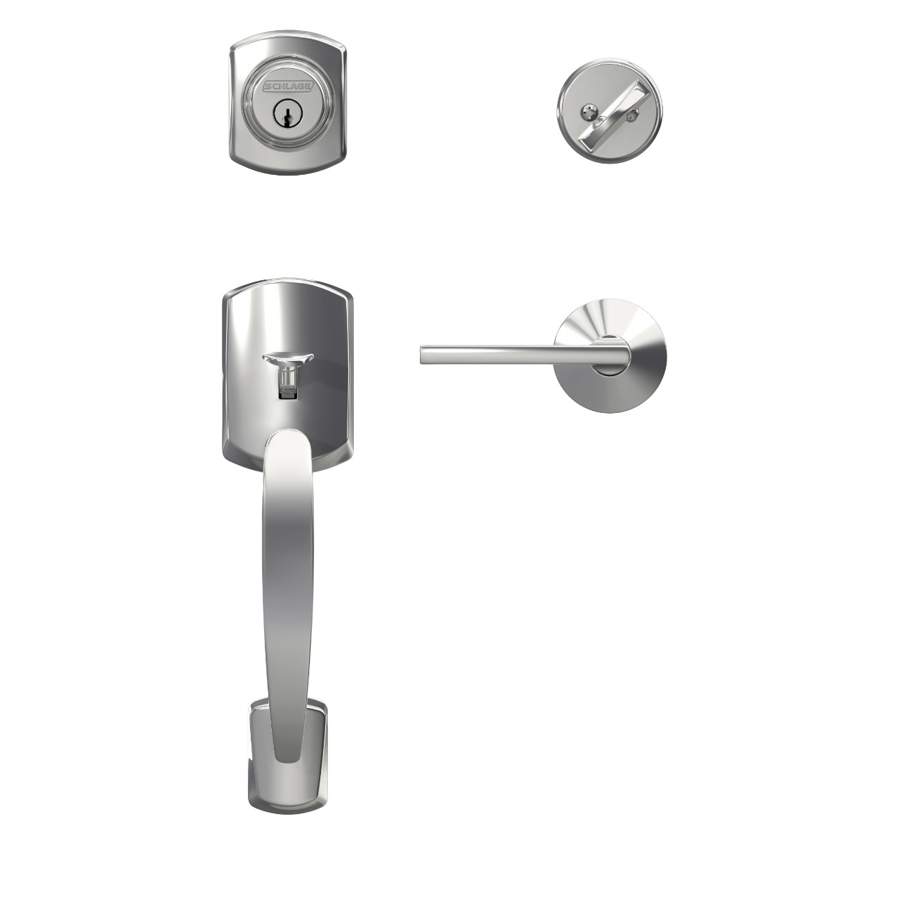 Custom Single Cylinder Handleset and Latitude Lever with Kinsler Trim