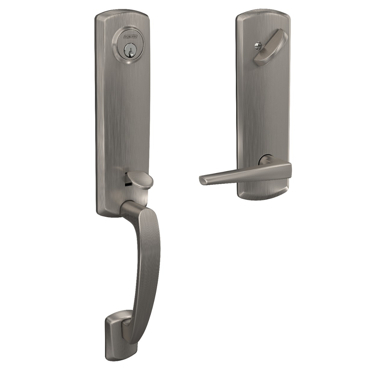 Custom 3/4 Trim Single Cylinder Handleset and Eller Lever with Greenwich Trim