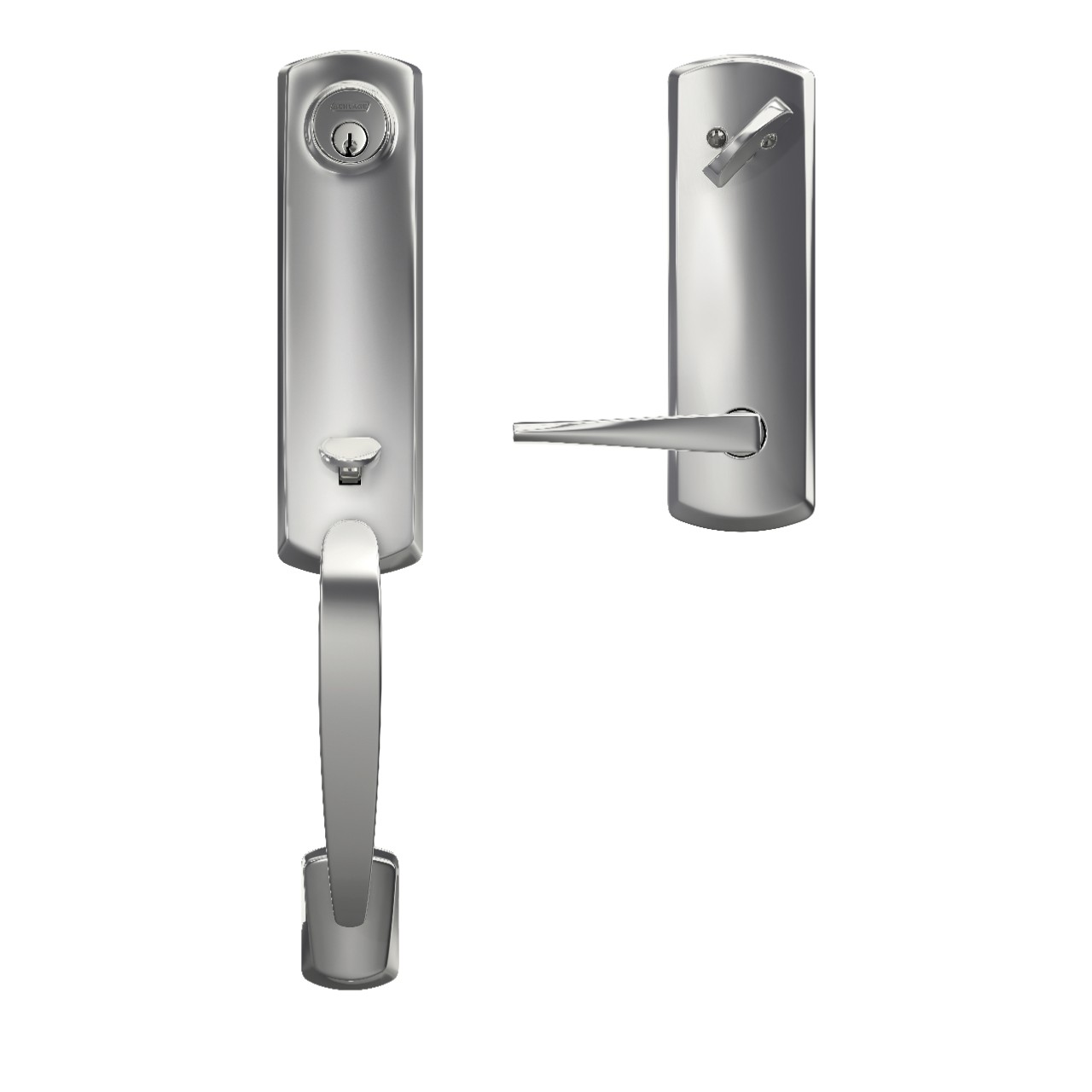 Custom 3/4 Trim Single Cylinder Handleset and Eller Lever with Greenwich Trim