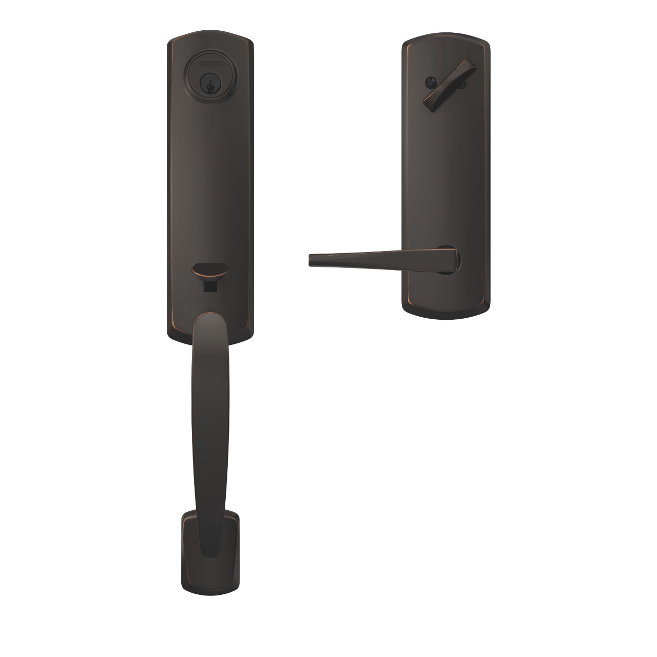 Custom 3/4 Trim Single Cylinder Handleset and Eller Lever with Greenwich Trim