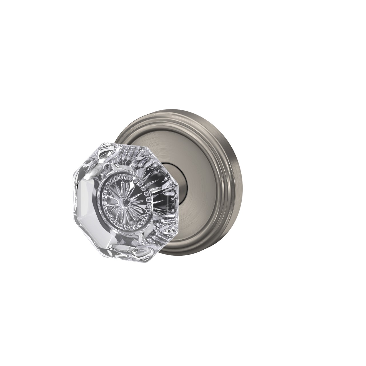 Custom Alexandria Non-Turning Glass Knob with Indy Trim