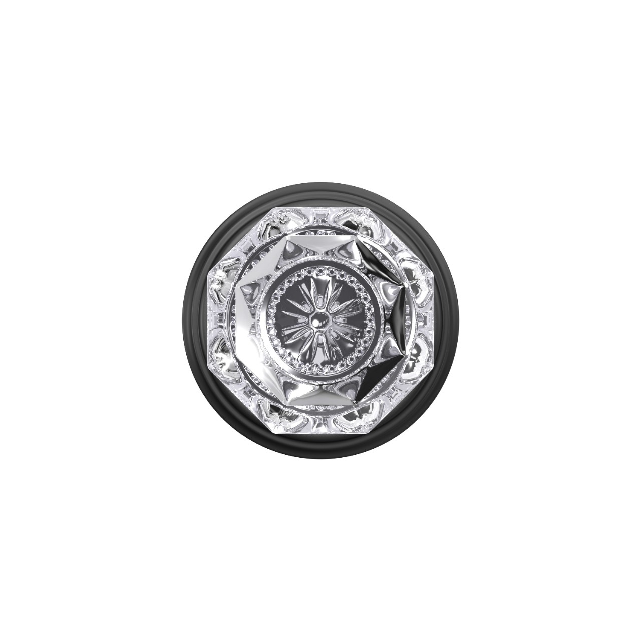 Custom Alexandria Non-Turning Glass Knob with Indy Trim