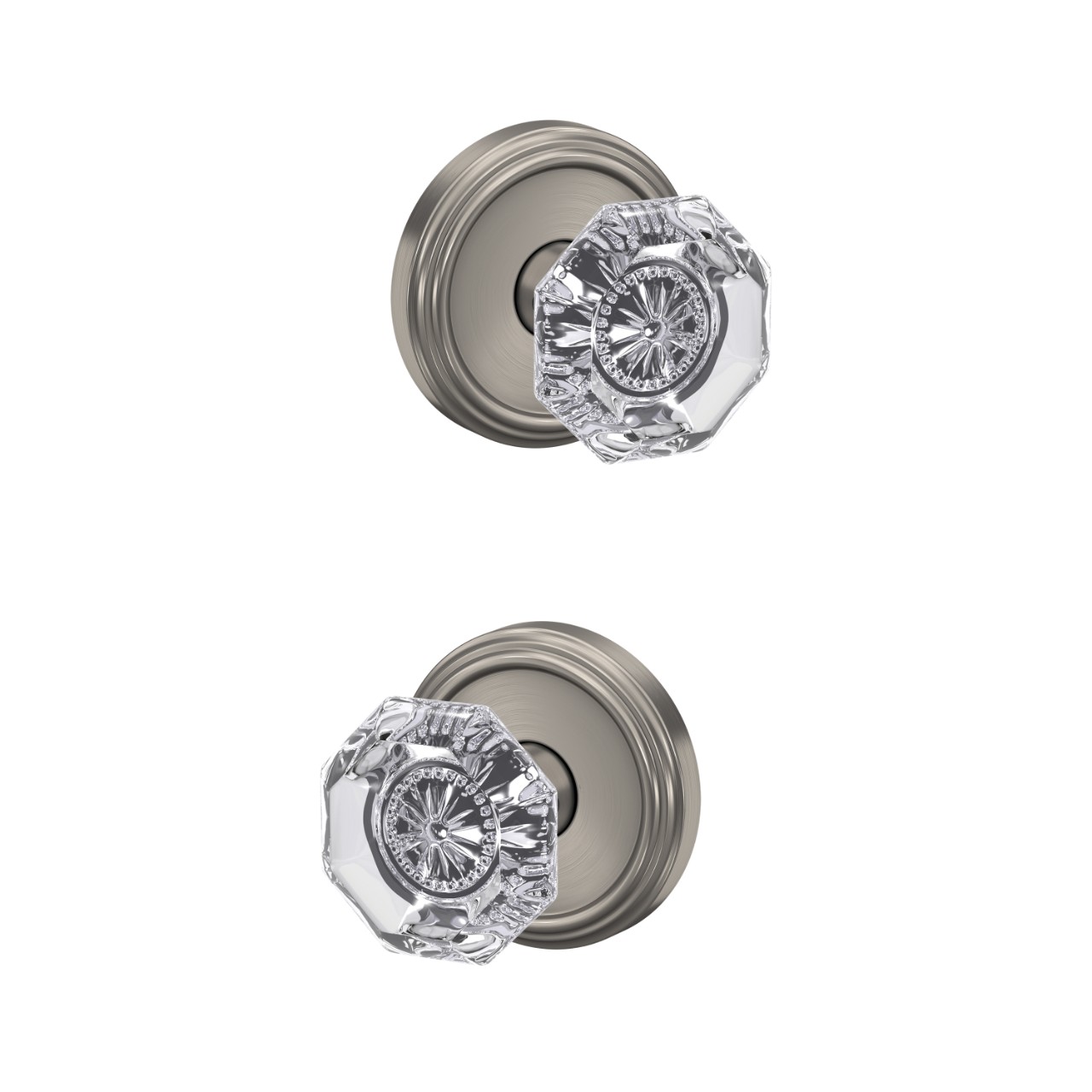 Custom Alexandria Glass Knob Hall-Closet and Bed-Bath Lock