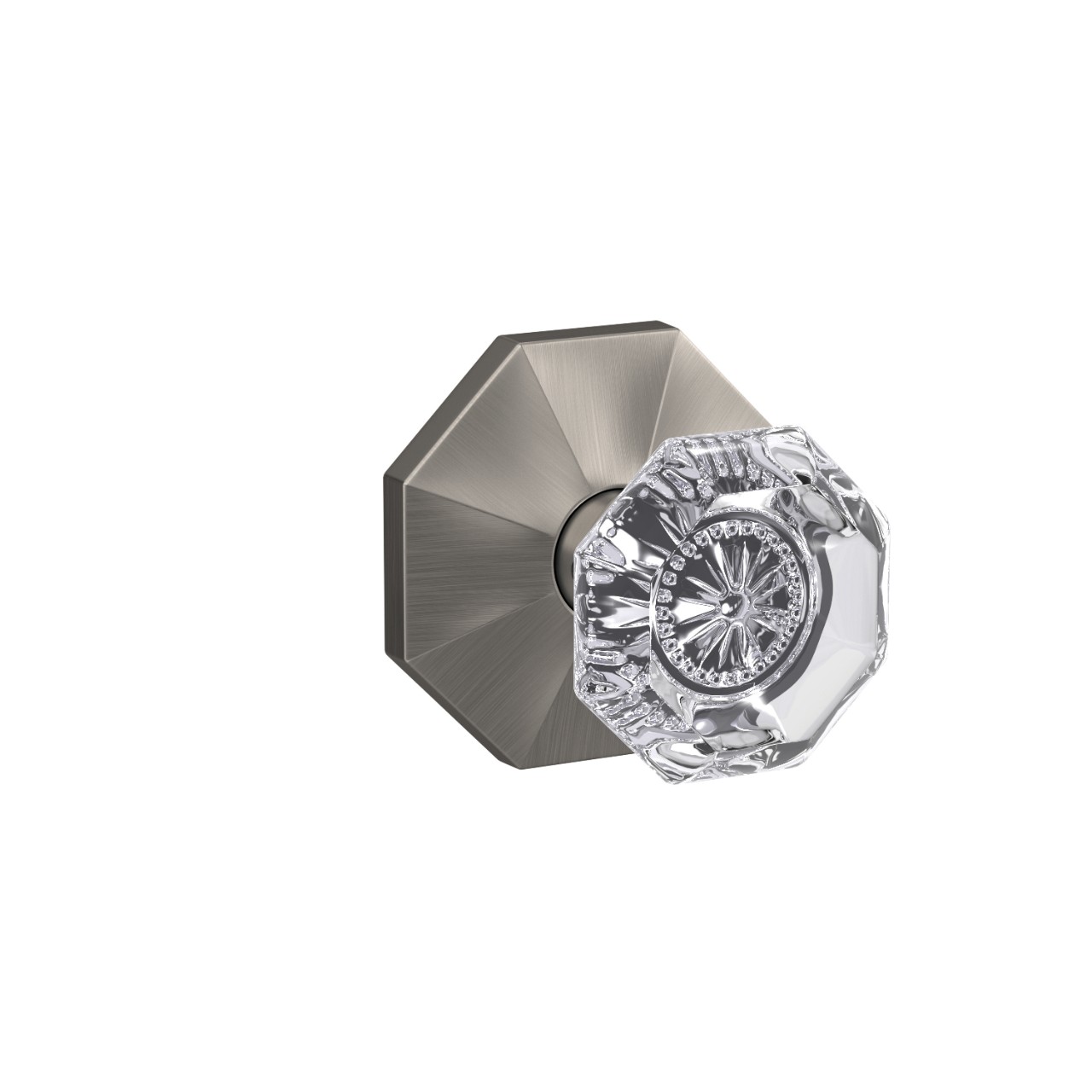Custom Alexandria Glass Knob Combined Interior Hall-Closet and Bed-Bath Lock