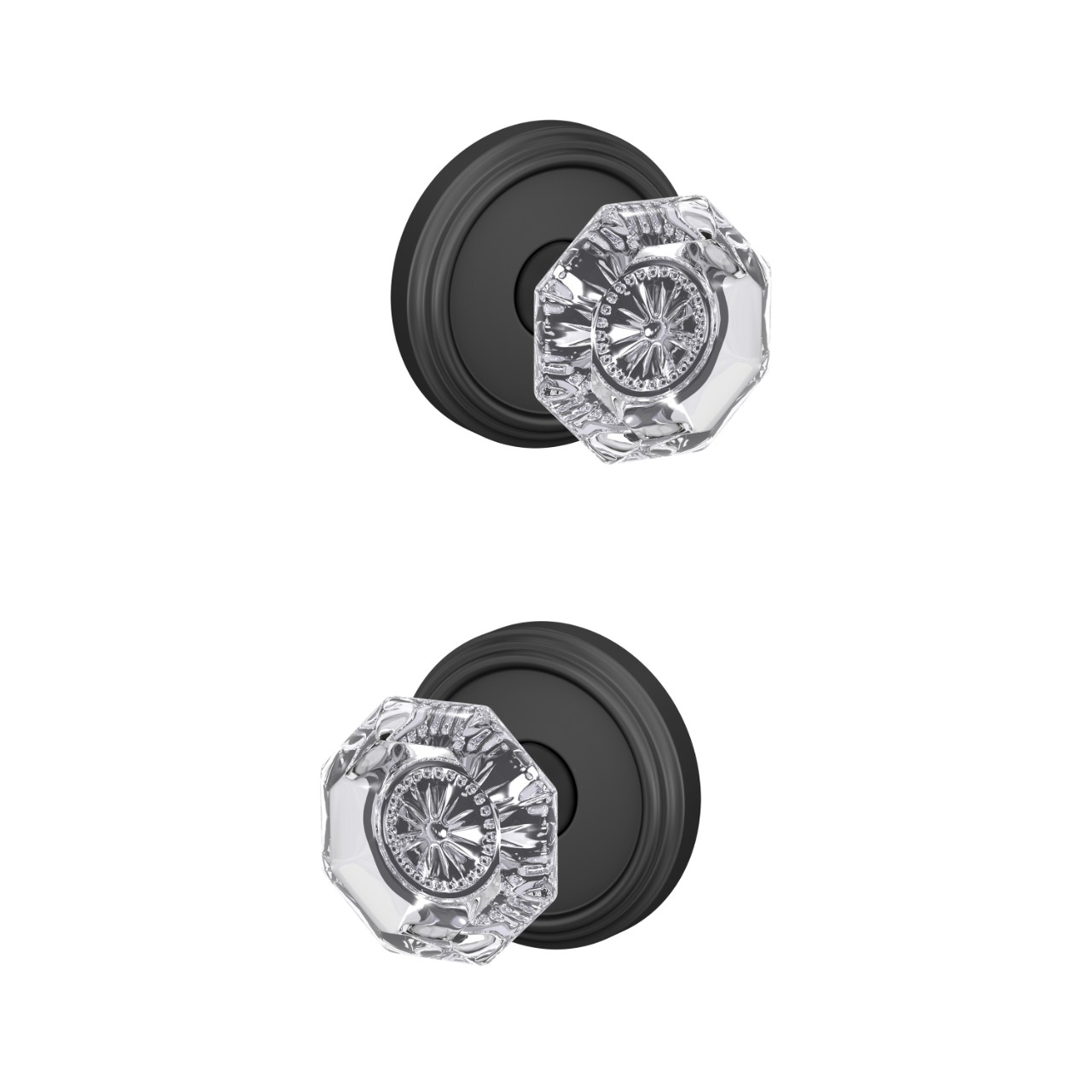 Custom Alexandria Glass Knob Hall-Closet and Bed-Bath Lock